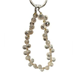 Elegant Pink Beaded Phone Charm w/ Tab